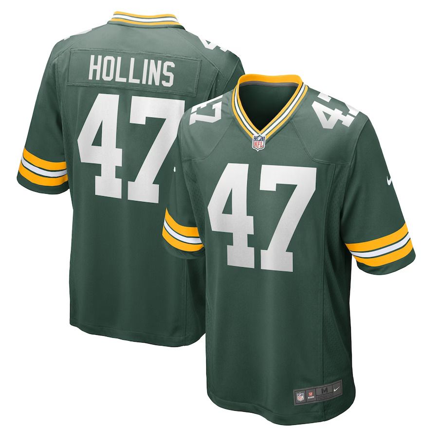 Men Green Bay Packers #47 Justin Hollins Nike Green Home Game Player NFL Jersey